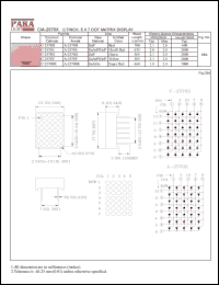 A-2570H datasheet: Common anode red 0.7 inch, 5x7 dot matrix display A-2570H