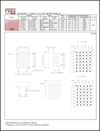 C-2570E datasheet: Common cathode hi.effi red 0.7 inch, 5x7 dot matrix display C-2570E