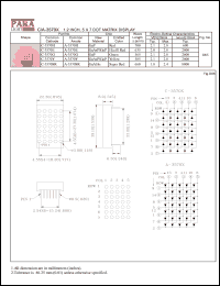 C-3570Y datasheet: Common cathode yellow 1.2 inch, 5x7 dot matrix display C-3570Y