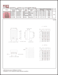 C-3571E datasheet: Common cathode  hi.effi red 1.25 inch, 5x7 dot matrix display C-3571E