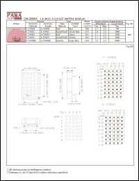 C-3580G datasheet: Common cathode  green 1.4 inch, 5x8 dot matrix display C-3580G