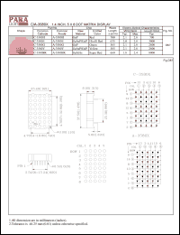 C-3580E datasheet: Common cathode  hi.effi red 1.4 inch, 5x8 dot matrix display C-3580E