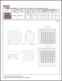 C-3880EG datasheet: Common cathode  hi.effi red/green 1.2 inch, 8x8 dot matrix display C-3880EG