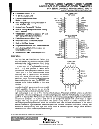 TLV1544IPWR datasheet:  10-BIT 85 KSPS ADC SER. OUT, PGRMABLE PWR/PWRDN/CONVERSION RATE, TMS320 DSP/SPI/QPSI COMPAT., 4 CH. TLV1544IPWR