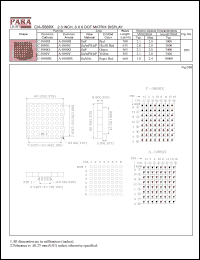 A-5880G datasheet: Common anode  green 2.3 inch, 8x8 dot matrix display A-5880G