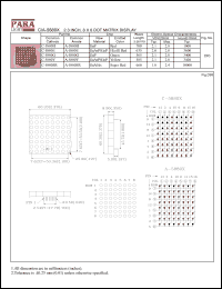 A-5880Y datasheet: Common anode yellow 2.3 inch, 8x8 dot matrix display A-5880Y