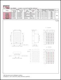 A-5582G datasheet: Common anode green 1.9 inch, 5x8 dot matrix display A-5582G