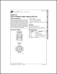 5962-8995001SEA datasheet: Dual JK Negative Edge Triggered Flip-Flop 5962-8995001SEA