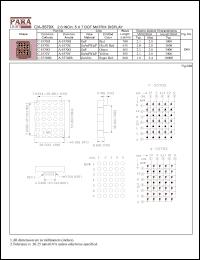 A-5570G datasheet: Common anode green 2.0 inch, 5x7 dot matrix display A-5570G