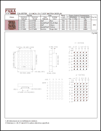 A-5570H datasheet: Common anode red 2.0 inch, 5x7 dot matrix display A-5570H