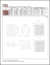 C-3880H datasheet: Common cathode red 1.2 inch, 8x8 dot matrix display C-3880H