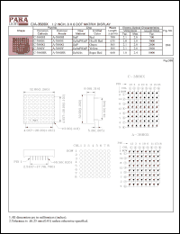 C-3880G datasheet: Common cathode green 1.2 inch, 8x8 dot matrix display C-3880G