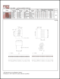 C-508H datasheet: Common cathode red alpha-numeric display C-508H