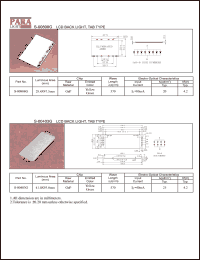 S-00403G datasheet: LCD back light, TAB type, yellow/green S-00403G