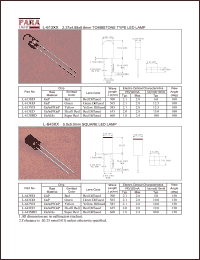 L-613YD datasheet: Yellow, 2.37 x 4.88 x 8.6 mm tombstone type LED lamp L-613YD