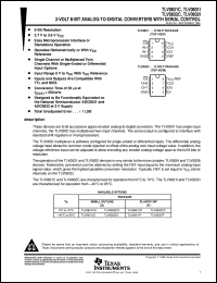 TLV0831ID datasheet:  8-BIT 49 KSPS ADC SERIAL OUT, DIFFERENTIAL INPUT, CONFIGURABLE AS SE INPUT, 1 CH. TLV0831ID