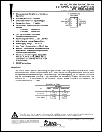 TLC549MP datasheet:  8-BIT, 40 KSPS ADC SERIAL OUT, LOW POWER, COMPATIBLE TO TLC540/545/1540, SINGLE CH. TLC549MP