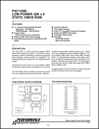 P4C1256L-55PI datasheet: 55 ns, static CMOS RAM, 32 K x 8 high speed P4C1256L-55PI