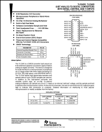 TLC542CN datasheet:  8-BIT, 25 KSPS ADC SERIAL-OUT, ON-CHIP 12-CH. ANALOG MUX, 11 CH. TLC542CN