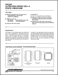 P4C422-35PC datasheet: 35 ns,static CMOS RAM, 256 x 4 ultra high speed P4C422-35PC