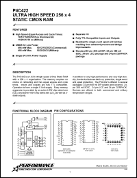 P4C422-35LMB datasheet: 35 ns,static CMOS RAM, 256 x 4 ultra high speed P4C422-35LMB