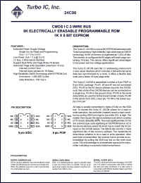 TU24C08CS3 datasheet: CMOS IIC 2-wire bus. 8K electrically erasable programmable ROM. 1K x 8 bit EEPROM. Voltage 2.7V to 5.5V. TU24C08CS3