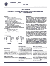 TU25C256PC-2.7 datasheet: CMOS SPI bus. 256K electrically erasable programmable ROM. 32K x 8 bit EEPROM. Voltage 2.7V to 5.5V. TU25C256PC-2.7