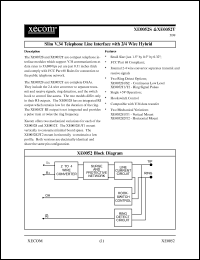 XE0052S1 datasheet: Slim V.34 telephone line interface with 2/4 wire hybrid. Continuous low level. Vertical mount. 33,600 bps. XE0052S1