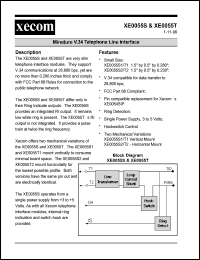 XE0055T1 datasheet: Miniature V.34 telephone line interface. Vertical mount. XE0055T1