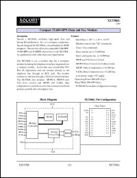 XE3386L datasheet: Compact 33,600 bps data and fax modem. XE3386L