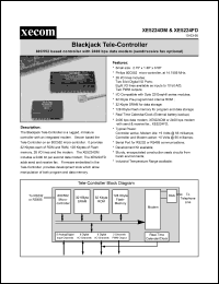 XE5224DM datasheet: Blackjack tele-controller. 80C552 based controller with 2400 bps data modem (send/receive fax optional). XE5224DM