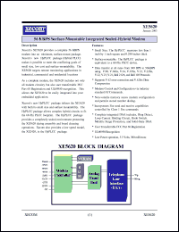 XE5620-ITR datasheet: 56 Kbps surface-mountable integrated sealed-hybrid modem. XE5620-ITR