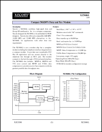 XE5686L datasheet: Compact 56 Kbps data and fax modem. XE5686L