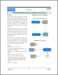 XE900 datasheet: 900 MHz smart tranceiver for base access system. XE900