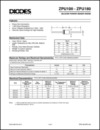 ZPU180 datasheet: 160-200V silicon power zener diode ZPU180