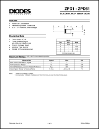 ZPD30 datasheet: 28-32V silicon planar zener diode ZPD30