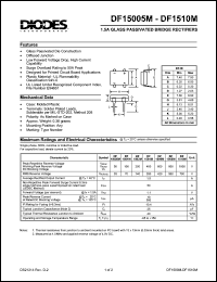 DF1510M datasheet: 1000V; 1.5A glass passivated bridge rectifier DF1510M