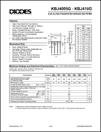 KBJ408G datasheet: 800V; 4.0A glass passivated bridge rectifier KBJ408G