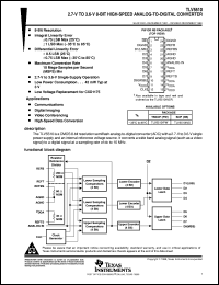 TLV5510INS datasheet:  8-BIT, 10 MSPS ADC SINGLE CH., LOW VOLTAGE, LOW POWER TLV5510INS