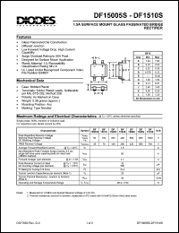 DF1508S datasheet: 800V; 1.5A surface mount glass passivated bridge rectifier DF1508S