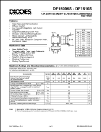 DF1502S datasheet: 200V; 1.5A surface mount glass passivated bridge rectifier DF1502S
