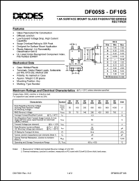 DF10S datasheet: 1000V; 1.0A surface mount glass passivated bridge rectifier DF10S