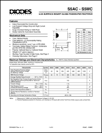 S5KC datasheet: 800V; 5.0A surface mount glass passivated rectifier S5KC