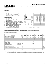 S3M/MB datasheet: 1000V; 3.0A surface mount glass passivated rectifier S3M/MB