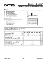 DL4002 datasheet: 100V; 1.0A surface mount fast recovery rectifier DL4002