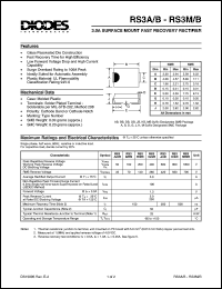 RS3D/DB datasheet: 200V; 3.0A surface mount fast recovery rectifier RS3D/DB