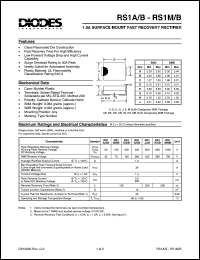 RS1K/KB datasheet: 800V; 1.0A surface mount fast recovery rectifier RS1K/KB