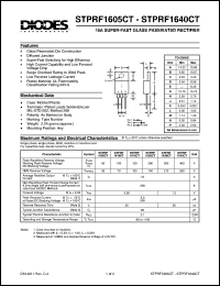 STPRF1605CT datasheet: 50V; 16A super-fast glass passivated rectifier STPRF1605CT