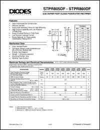 STPR820DF datasheet: 200V; 8.0A super-fast glass passivated rectifier STPR820DF