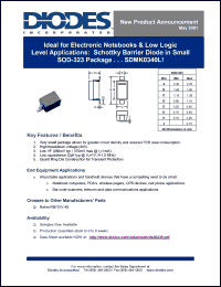 SDMK0340L datasheet: 40V ideal for electronic notebook & low logic level applications: schottky barrier diode SDMK0340L